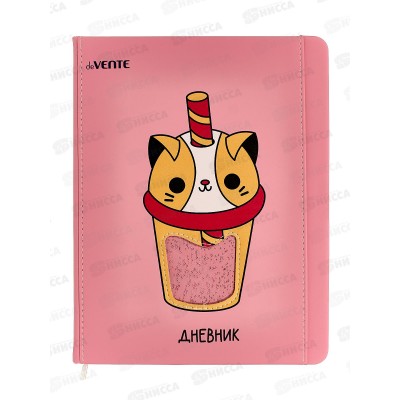 Дневник deVente Cocktail.Cat иск.кожа,аппликация из иск. кожи 2022300 Дневник deVente Cocktail.Cat иск.кожа,аппликация из иск. кожи 2022300
