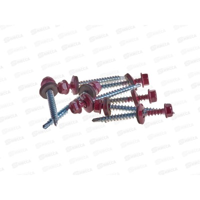 Саморез кровельный RAL3005 4,8*50 (150шт) Винно-красный, Zitar   *16