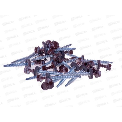 Саморез кровельный RAL8017 4,8*50 (150шт) Шоколадно-коричневый, Zitar *16 Саморез кровельный RAL8017 4,8*50 (150шт) Шоколадно-коричневый, Zitar *16
