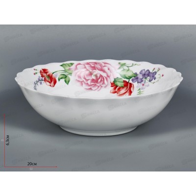 Салатник волнистый край 20см 950мл Цветочная фантазия 1039064 Салатник волнистый край 20см 950мл Цветочная фантазия 1039064