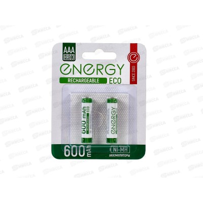 Батарейка Аккумулятор Energy Eco NIMH-600-HR3/2B AAA 2шт на блистере 104986