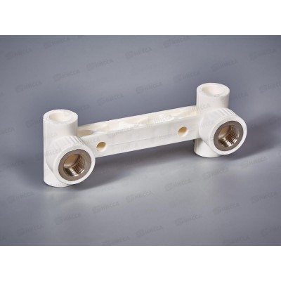 Тройник PP-R двойной комбинированный с креплением внутреняя резьба DN 20х1/2" СТМ Пласт *5/40 Тройник PP-R двойной комбинированный с креплением внутреняя резьба DN 20х1/2" СТМ Пласт *5/40