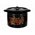 Кастрюля 14,0л цилиндрическая  Рябинушка, черный рябчик с петл. С1626.Р*05