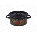 Кастрюля 2,0л цилиндрическая  Рябинушка, черный рябчик с петлёй С1610.Р*05