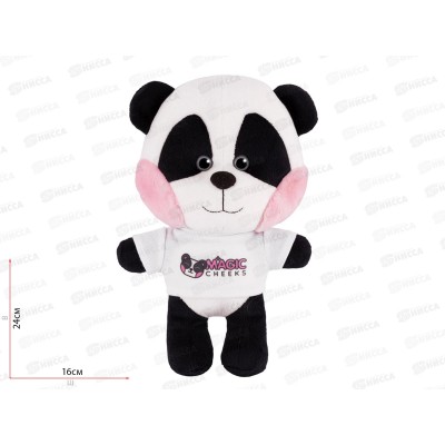 Панда с розовыми щёчками в футболке, 25см, MT-MRT-MG01202301-25 Maxitoys