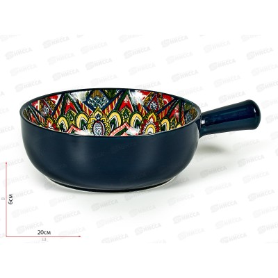 Кокотница с ручкой &quotArabesgue&quot (синий) 20,3х15,3х5,5см, 0860088  *36