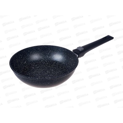 Сковорода SA-F-04-24 Каменная Black 24см литая съемная ручка черная Сковорода SA-F-04-24 Каменная Black 24см литая съемная ручка черная