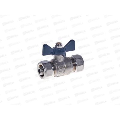 Кран шаровый для металлопластиковых труб F 16*16 В цанга-цанга бабочка, Aqualink 00872 *10/100 Кран шаровый для металлопластиковых труб F 16*16 В цанга-цанга бабочка, Aqualink 00872 *10/100