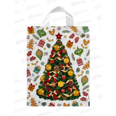 Пакет сумка  НГ 28*35 День подарков *25/500