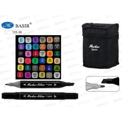 Маркеры Basir для скетчинга 36 цветов, MC-155-36*40