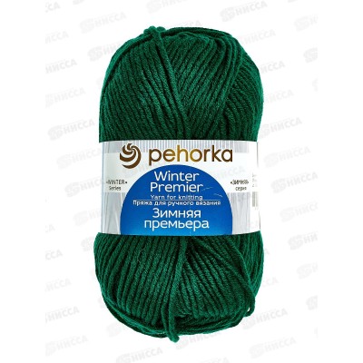 Пряжа Зимняя премьера 376 Нефрит 100г150м  шерсть50% акр50%