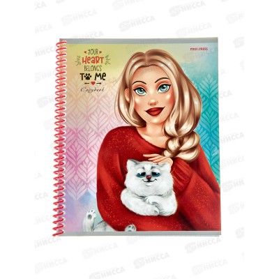 Тетрадь 48л кл. ПП Модницы с питомцами, мел., греб., 48-1606 *10/80