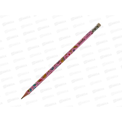 Карандаш чернографитный с ластиком Hatber Sweets 76497*72/288 Карандаш чернографитный с ластиком Hatber Sweets 76497*72/288