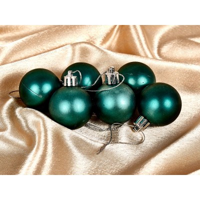 Набор елочных шаров 6шт "Матовый" 4см нефрит 652-329 Набор елочных шаров 6шт "Матовый" 4см нефрит 652-329