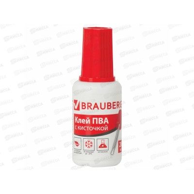 Клей ПВА BRAUBERG  20г морозост.,  с кисточкой 222875 *10/120 Клей ПВА BRAUBERG  20г морозост.,  с кисточкой 222875 *10/120