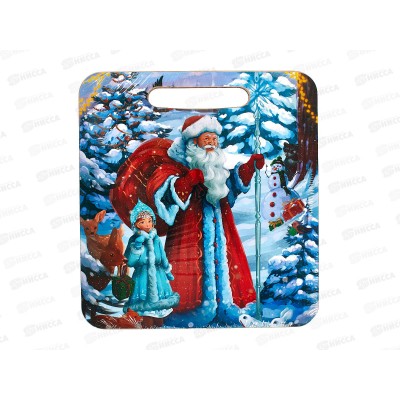 Доска разделочная дерево малая НГ Дед мороз в лесу Л-40 *50 Доска разделочная дерево малая НГ Дед мороз в лесу Л-40 *50