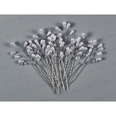 Шпилька свадебная &quotВетка&quotп/жемчуг №8137 (упак.10шт.)