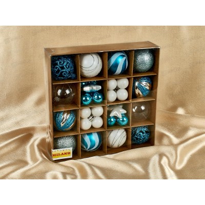 Набор шаров 28шт 3см, 2шт 5см, 12шт 6см  "Синий шик" НШ-1501 Набор шаров 28шт 3см, 2шт 5см, 12шт 6см  "Синий шик" НШ-1501