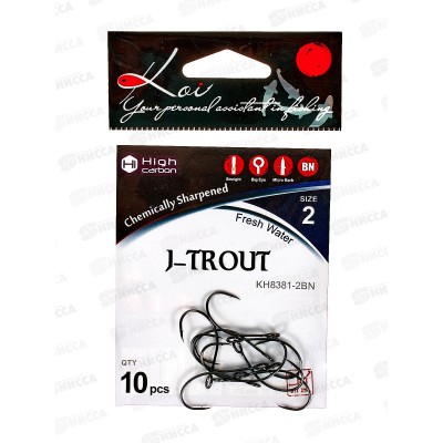 Крючок KOI &quotJ-TROUT&quot р.2 (INT) цвет BN, КН8381-2BN 10шт