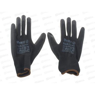 Перчатки нейлоновые с полиуретановым покрытием 13кл. р10 черн.Back  Э*12/240