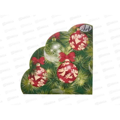 Салфетки 3 слойные 12 листов Ф32см Art Bouquet Rond Украшения на нов.ель.,57831 15