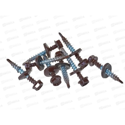Саморез кровельный RAL8017 4,8*35 (250шт) Шок-кор., Zitar   *16