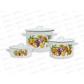 Набор кастрюль Кухонный 33-Фрукты Белый 4-328/4 1,5+3+4,5л