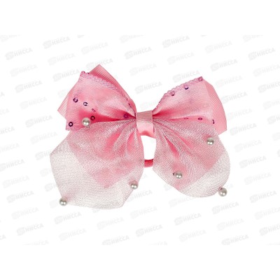 Резинка  д/в &quotБантик Лили с блестками&quot 10*8см розовый 5065267