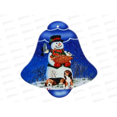 Подставка под горячее керамическая "Снеговик" 22см колокольчик 820-809 г Подставка под горячее керамическая "Снеговик" 22см колокольчик 820-809 г