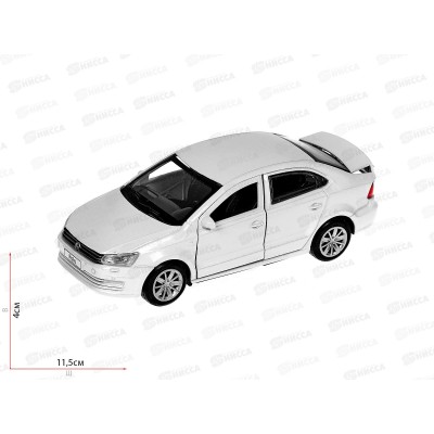 Машина &quotТЕХНОПАРК&quot металлическая  VOLKSWAGEN POLO 12см, белый