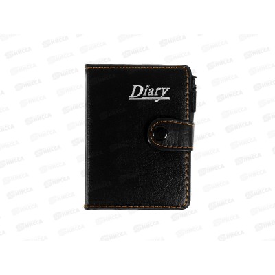 Бизнес-блокнот 72л Alingar с авт.ручкой иск.кожа, клетка,  AL2695