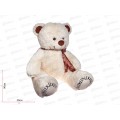 Медведь Б40 60см, МБ40-90М цвет-молочный, с лентой Мила