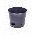 Горшок для цветов с поддоном 1л графитовый *24 ИНТ Горшок для цветов с поддоном 1л графитовый *24 ИНТ