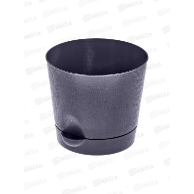 Горшок для цветов с поддоном 1л графитовый *50  ИНТ