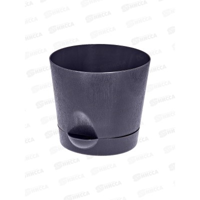 Горшок для цветов с поддоном 2л графитовый *30  ИНТ