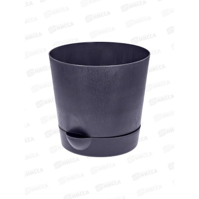 Горшок для цветов с поддоном 3,6л графитовый *20  ИНТ