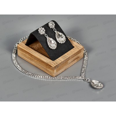 Набор бижутерии &quotСвадебный&quot колье+серьги стразы,крупн.камень №2500