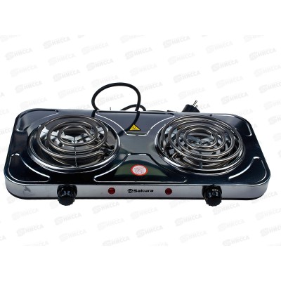 Плита электрическая ПЭ-11H 2500Вт 150/140мм 2конфорки/спираль Нержавеющая/сталь