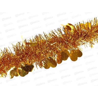 Мишура 002015 сердце блеск перелив 8см х 2м. золото, AL-3368 *500