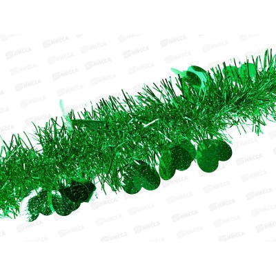 Мишура 002015 сердце блеск перелив 8см х 2м. зеленый, AL-3368 *500