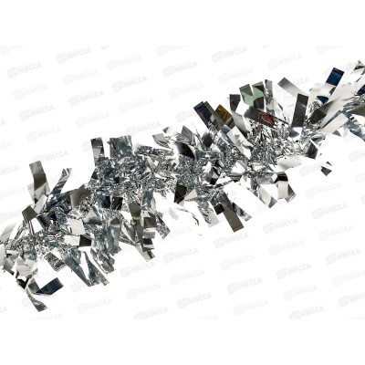 Мишура 002015 супер блеск 9см х 2м. серебро, AL-3357, *500