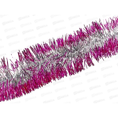 Мишура 002015 цвет в полоску  фуксия+серебро, AL-3362, *1200