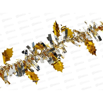 Мишура 002015 цветной микс 8см х 2м. серебро+золото, AL-3360, *1200 Мишура 002015 цветной микс 8см х 2м. серебро+золото, AL-3360, *1200