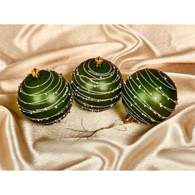 Набор шаров 3шт d8см Вихрь, зеленый, SY2022DG-402  АТМ Набор шаров 3шт d8см Вихрь, зеленый, SY2022DG-402  АТМ