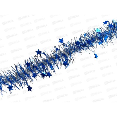 Мишура, 5см. х 2м., AL-13630 синий/серебро  *800