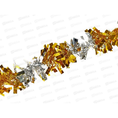 Мишура 7см х 2м. золото+серебро, AL-3351, *800