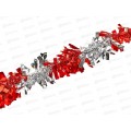 Мишура 7см х 2м. красный+серебро, AL-3351, *800