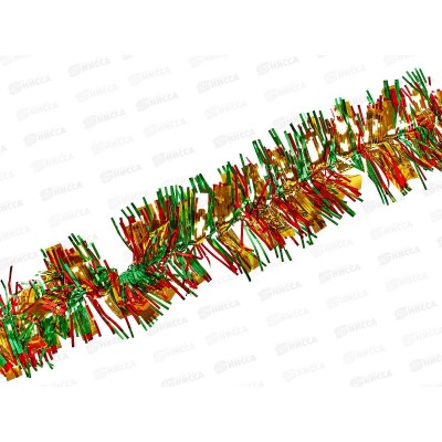 Мишура 002015 3см х 1,5м , AL-8105, зеленый+золото *1200