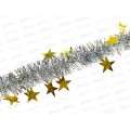 Мишура 002015 звездочки большие 5см х 2м. серебро+золото, AL-3356 *600
