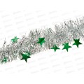 Мишура 002015 звездочки элементы 9смх2м. зеленый+серебро, AL-3352, *360